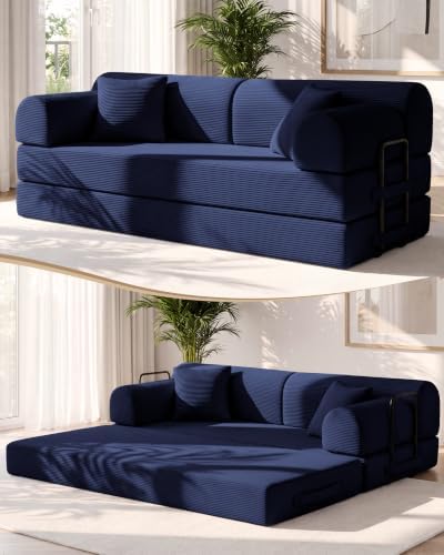 78.8" Convertible Sofa Bed, High Back Boneless Couch by NNQComfyHome