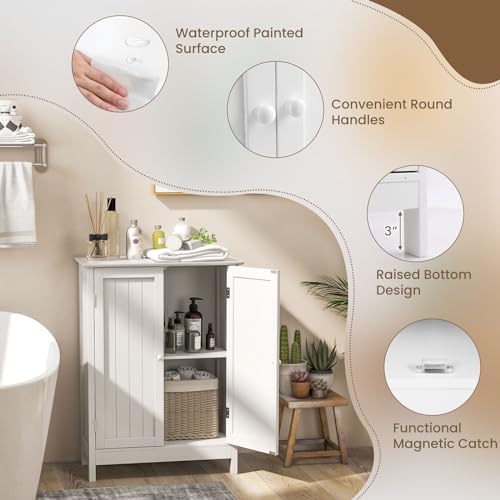 COSTWAY Bathroom Storage Cabinet, Freestanding Bathroom Organizers - Image 7
