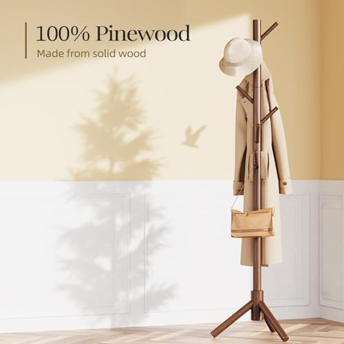 Pipishell Solid Wooden Coat Rack Freestanding - Image 4