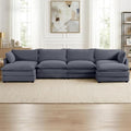 Modular Sectional Sofa, 6 Seat Modern Corduroy Cloud Couch by ComfortRoundtheClock