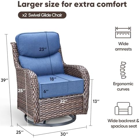 Swivel Patio Chairs sofa Set of 2 - Image 2