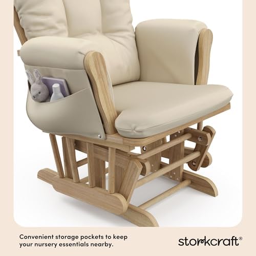 Storkcraft Premium Hoop Glider & Ottoman, Natural/Beige - Image 6