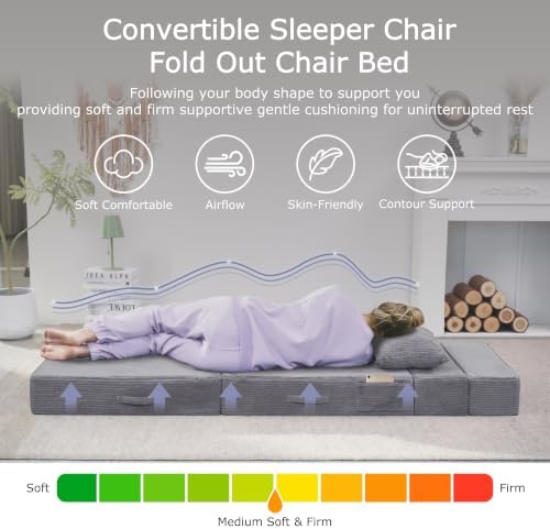 Folding Sofa Bed, Convertible Sleeper Chair Bed, Floor Sofa - Image 3