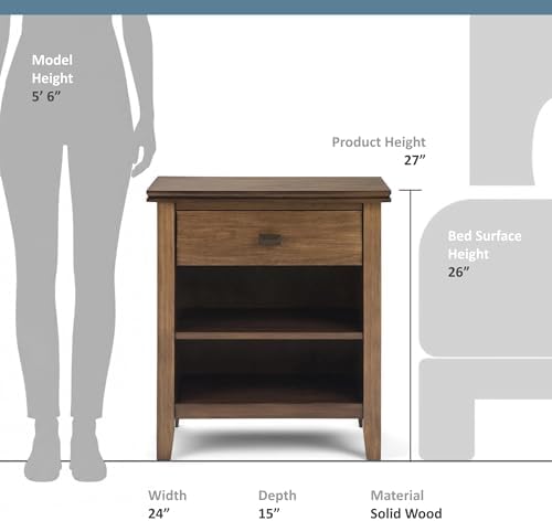 SIMPLIHOME Artisan 24" Bedside Table in Rustic Natural Aged Brown - Image 3