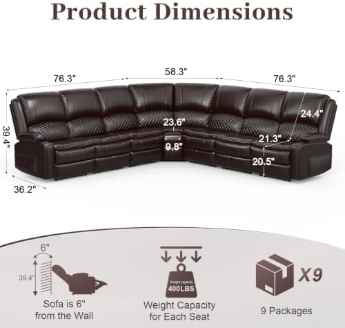 Yolsali Manual 7 Seater Reclining Sectional Sofa Set - Image 2