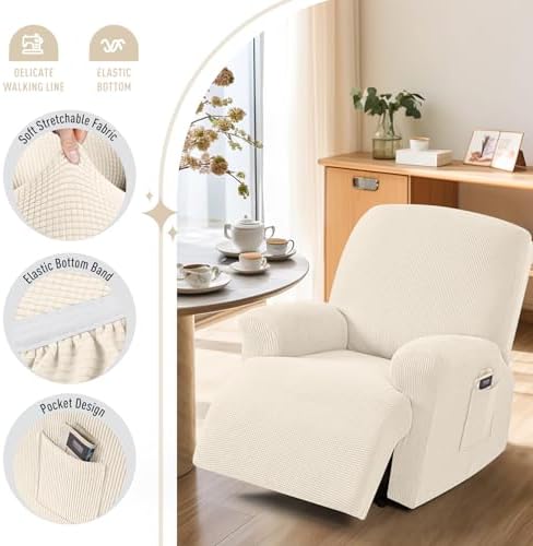 TAOCOCO Stretch Recliner Chair Covers 4 Piece - Image 3