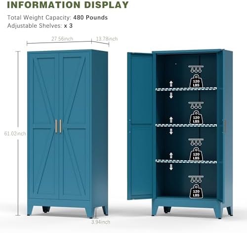 COFaR Home Farmhouse Storage Cabinet - Image 3