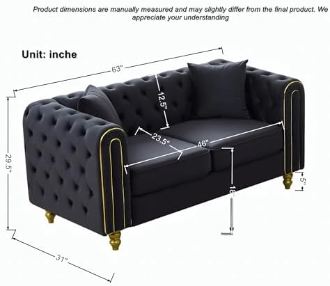Velvet Chesterfield Sofa, Mid Century Modern Deep Seater Couch - Image 2