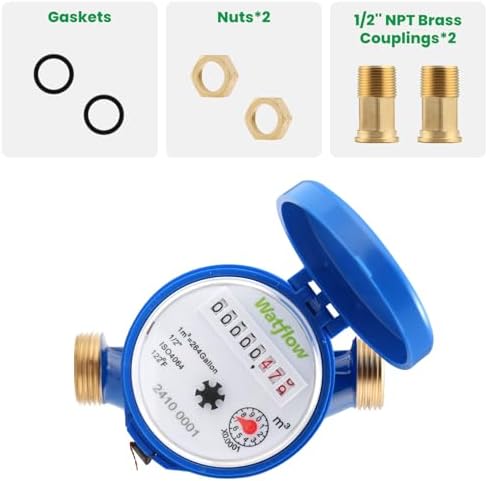 DN15 Water Meter 1/2" NPT, ISO4064 Certification Cubic Water Flow Meter - Image 2