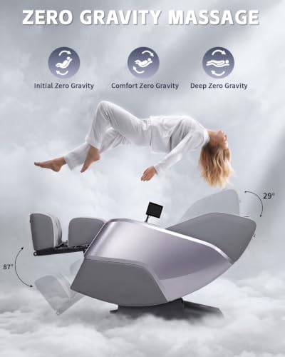4D Massage Chair Full Body Zero Gravity SL Track Recliner，Grey - Image 6