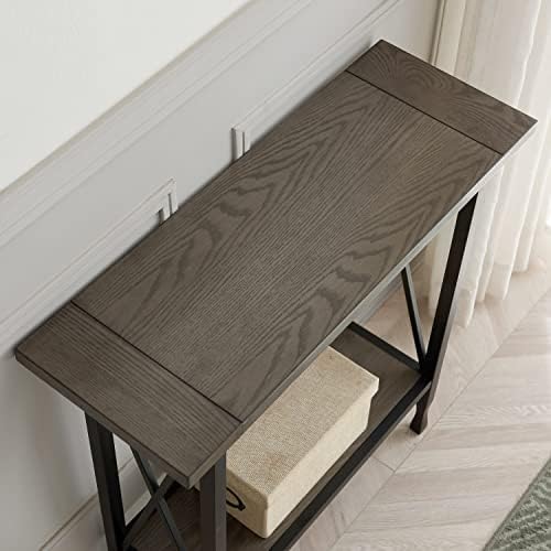 Leick Home Chisel & Forge Console Table, Smoke Gray, Matte Black - Image 6