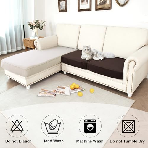 NAISI Waterproof Couch Cushion Covers Thick Velvet Fabric Washable Sofa - Image 6