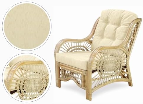 Malibu Lounge Living Accent Armchair Natural Rattan Wicker Handmade Design - Image 3