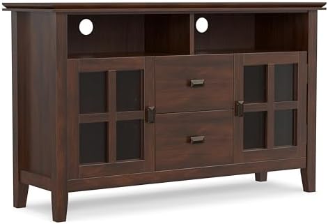 SIMPLIHOME Artisan 48" Wide Solid Wood TV Stand in Russet Brown by SimpliHome