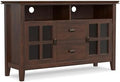 SIMPLIHOME Artisan 48" Wide Solid Wood TV Stand in Russet Brown by SimpliHome