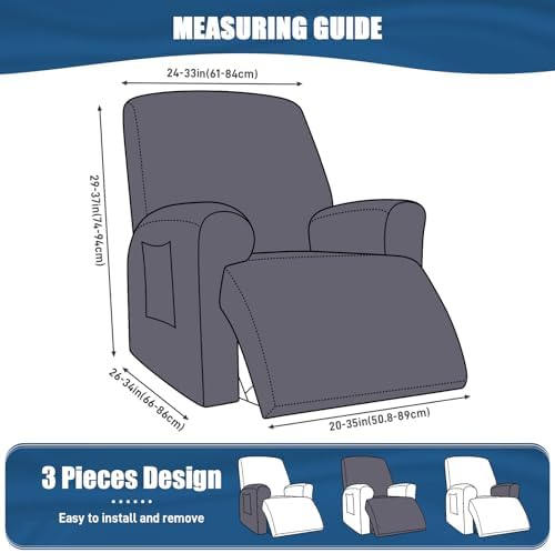 TAOCOCO Recliner Chair Covers, Stretch Reclining Cover, 1 Seater - Image 2