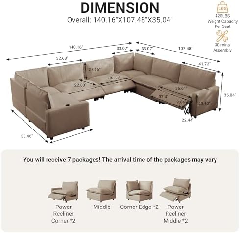 135.5" Power Reclining Sofa - Image 2