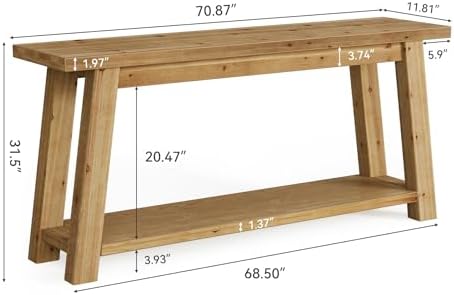 LITTLE TREE 70.9" Solid Wood Console Table - Image 2