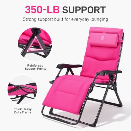 EVER ADVANCED Aluminum Zero Gravity Chair, 2.4" Padded, 350 lb Capacity - Image 6