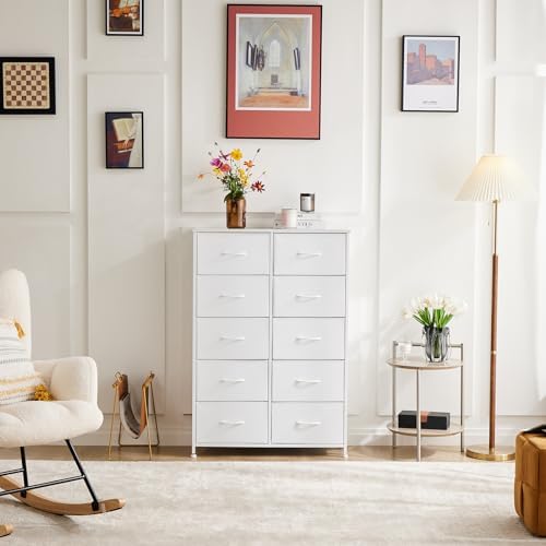DUMOS 10 Drawer Dresser for Bedroom, Storage Organizer Chest of Drawers - Image 2