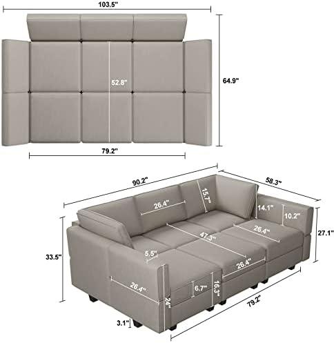 Belffin Modular Velvet Sectional Sofa - Image 2