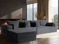 138" Oversized Cloud Sectional Couch, Comfort L Shaped Boneless Sofa by VYUXWO