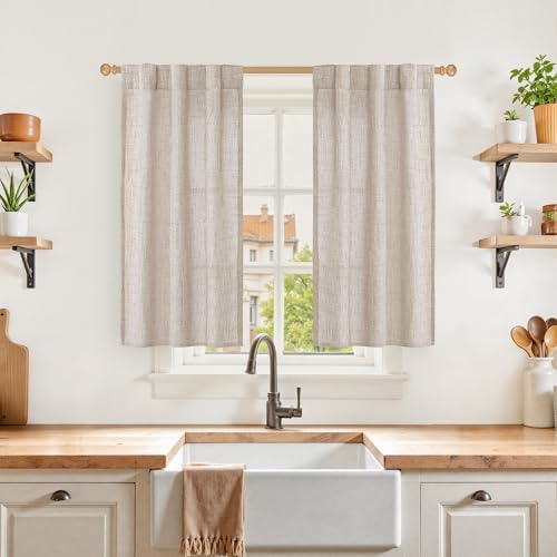 YoungsTex Samll Linen Curtains 40 Inches Long by YoungsTex