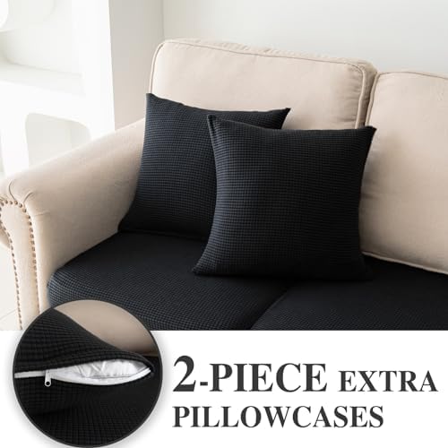 LA MEACK Couch Cushion Covers for Sectional Sofa L Shape Washable Separate Seat - Image 3