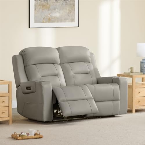 Watson & Whitely Genuine Leather Lay Flat Power Reclining Loveseat by WatsonWhitely