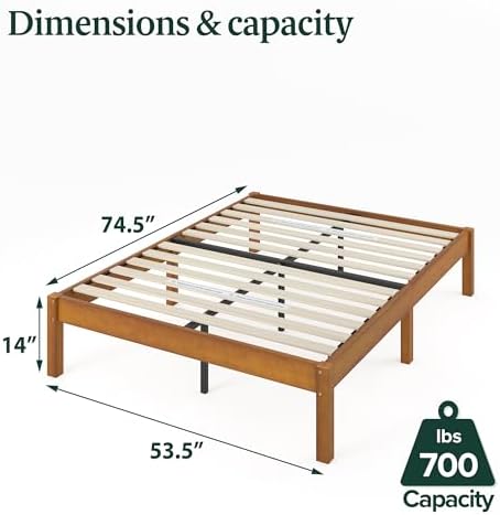 Zinus 14 Inch Ellie Bamboo Platform Bed Frame, No Box Spring Needed - Image 2