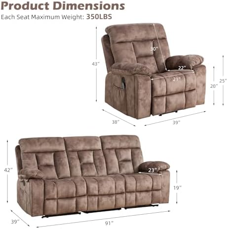 CANMOV Recliner Sofa Set, Power Lift Recliner - Image 2