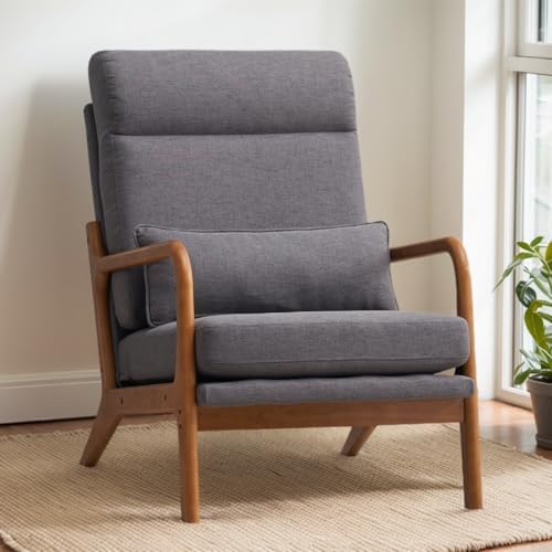 Karl home Accent Chair High Back Mid-Century Modern by Karlhome