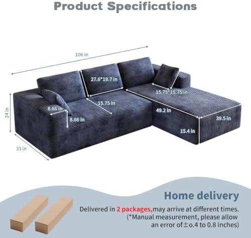 106" L-Shaped Modular Sectional Sofa - Image 2