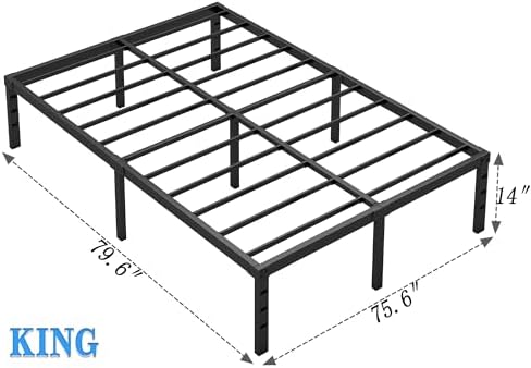 NEW JETO Metal Bed Frame, King Size Bed Frame - Image 2