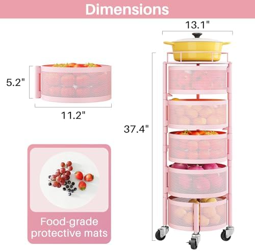 SNTD 5-Tier Fruit and Vegetable Basket Bowls - Image 2