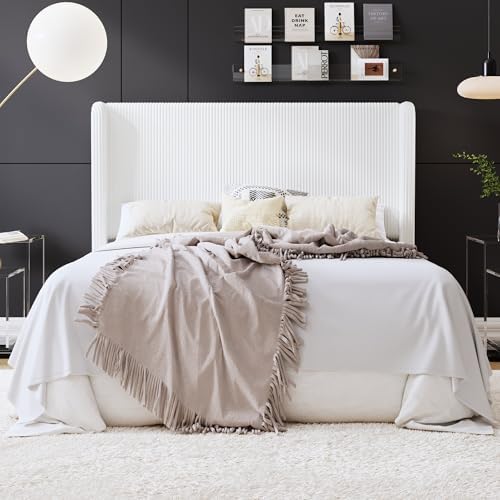 SHA CERLIN Queen Corduroy Platform Bed by SHACERLIN