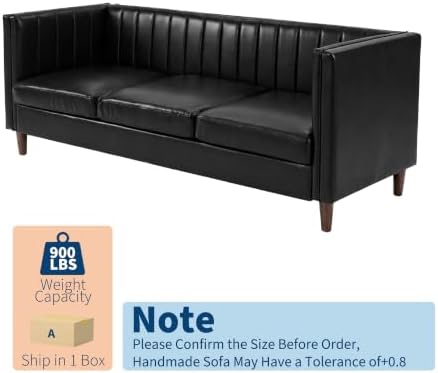 GarveeTech 81" PU Leather Sofa for Living Room, 3-Seater Couch - Image 2