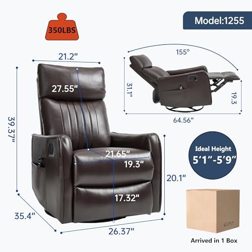 Manual Swivel Rocker Recliner Chair - Image 2