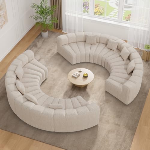 Luxanimarion Oversized Curved Cloud Couch, 8 Seater Modern Round Modular by Luxanimarion