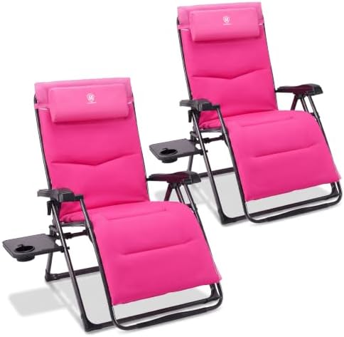 EVER ADVANCED Aluminum Zero Gravity Chair, 2.4" Padded, 350 lb Capacity by EVERADVANCED