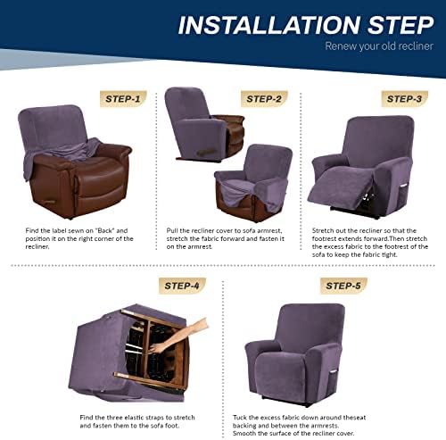Asnomy Stretch Recliner Chair Covers Slipcover - Image 7