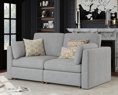 Oversized Modular Sectional Sofa Loveseat Cloud Couches Gray - Image 4