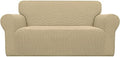 Easy-Going Stretch Loveseat Couch Covers Washable Beige by Easy-Going
