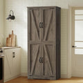 Tall Pantry Cabinet with 4 Doors & 2 Adjustable Shelves, Kitchen Cabinet by TEENFON