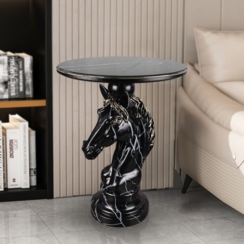 Modern Black-Striped Horse Sculpture Table - Image 7