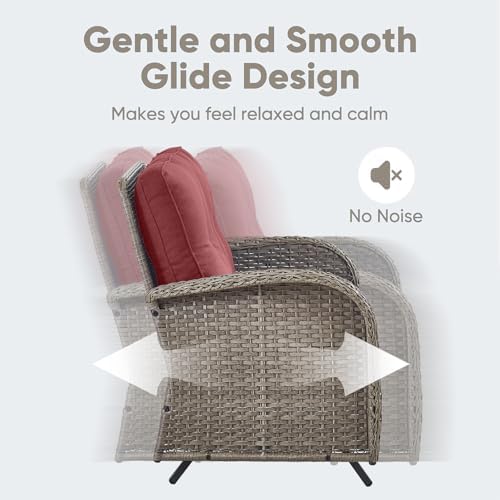Belord Outdoor Glider Bench Patio Loveseat - Image 3