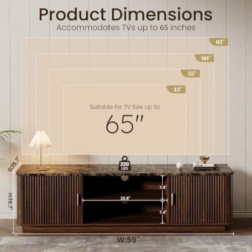 MODNEST Faux Marble Top TV Stands - Image 2