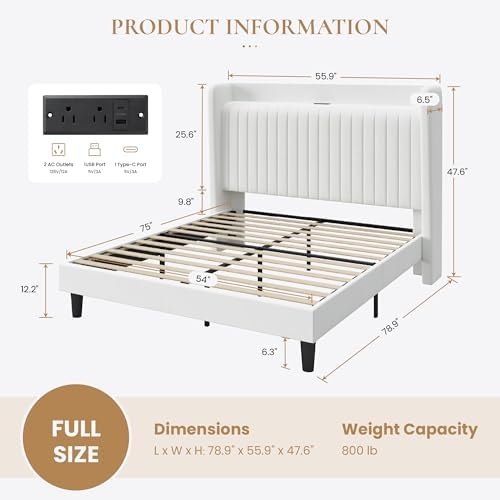 SHA CERLIN Full Size Velvet Bed Frame - Image 2