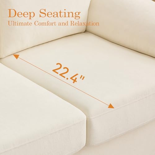 89" Boneless 3 Seater Sofa, Modern Cloud Couch - Image 4
