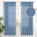 YoungsTex Denim Blue Linen Curtains 72 Inch Length by YoungsTex
